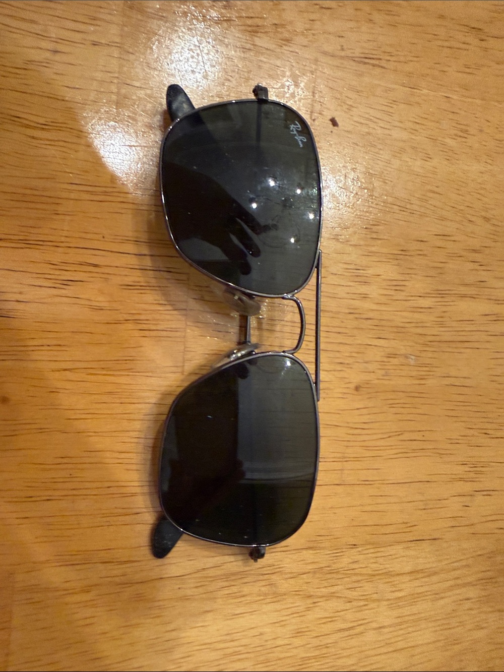 Ray-Ban Black and Silver Pilot Sunglasses